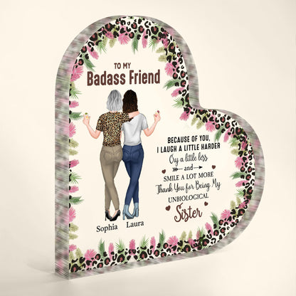 To My Badass Friend, Because Of You I Laugh A Little Harder, Leopard Print And Tropical Flowers