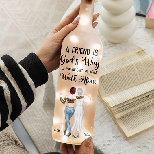A Friend Is God's Way - Personalized Bottle Lamp - BST154_BTL