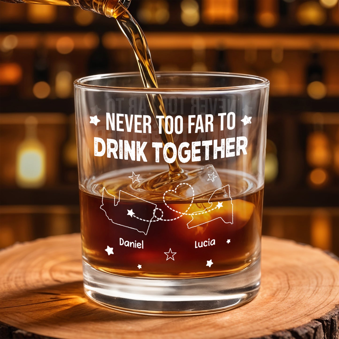 Never Too Far To Drink Together, States Outline And Stars