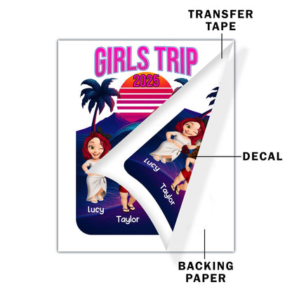 Girls Trip With Group Of Friends And Palm Trees