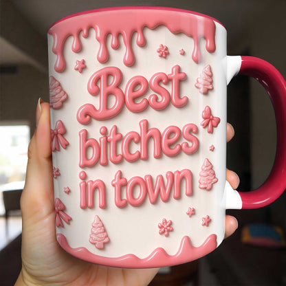 Tasse personnalisée avec des amis de dessin animé et un motif de peinture qui coule - Tasse personnalisée avec accents - BST191_AMUG