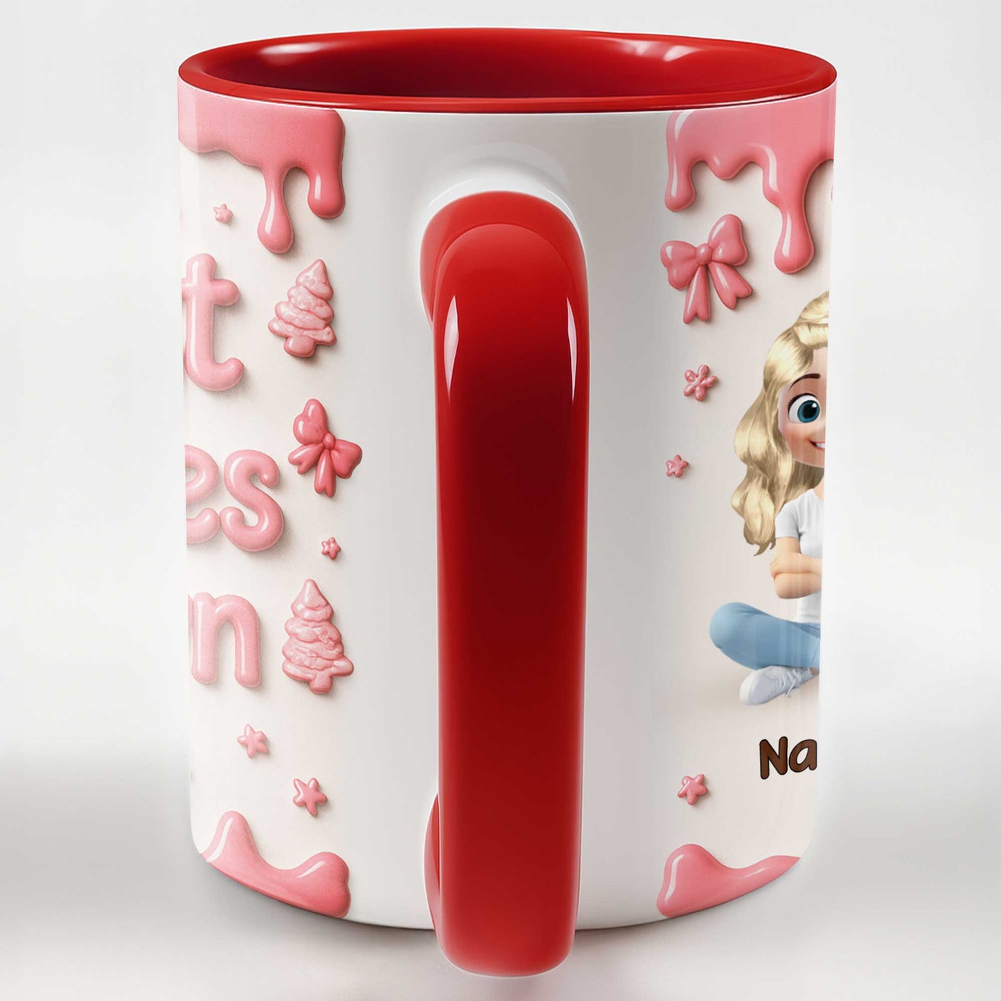 Tasse personnalisée avec des amis de dessin animé et un motif de peinture qui coule - Tasse personnalisée avec accents - BST191_AMUG