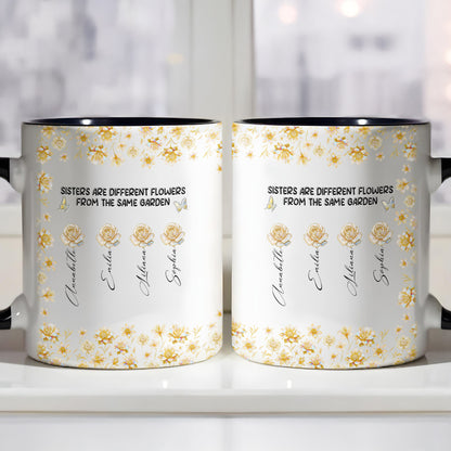 Hermanas son flores diferentes del mismo jardín - Taza personalizada con acento - BST196_AMUG