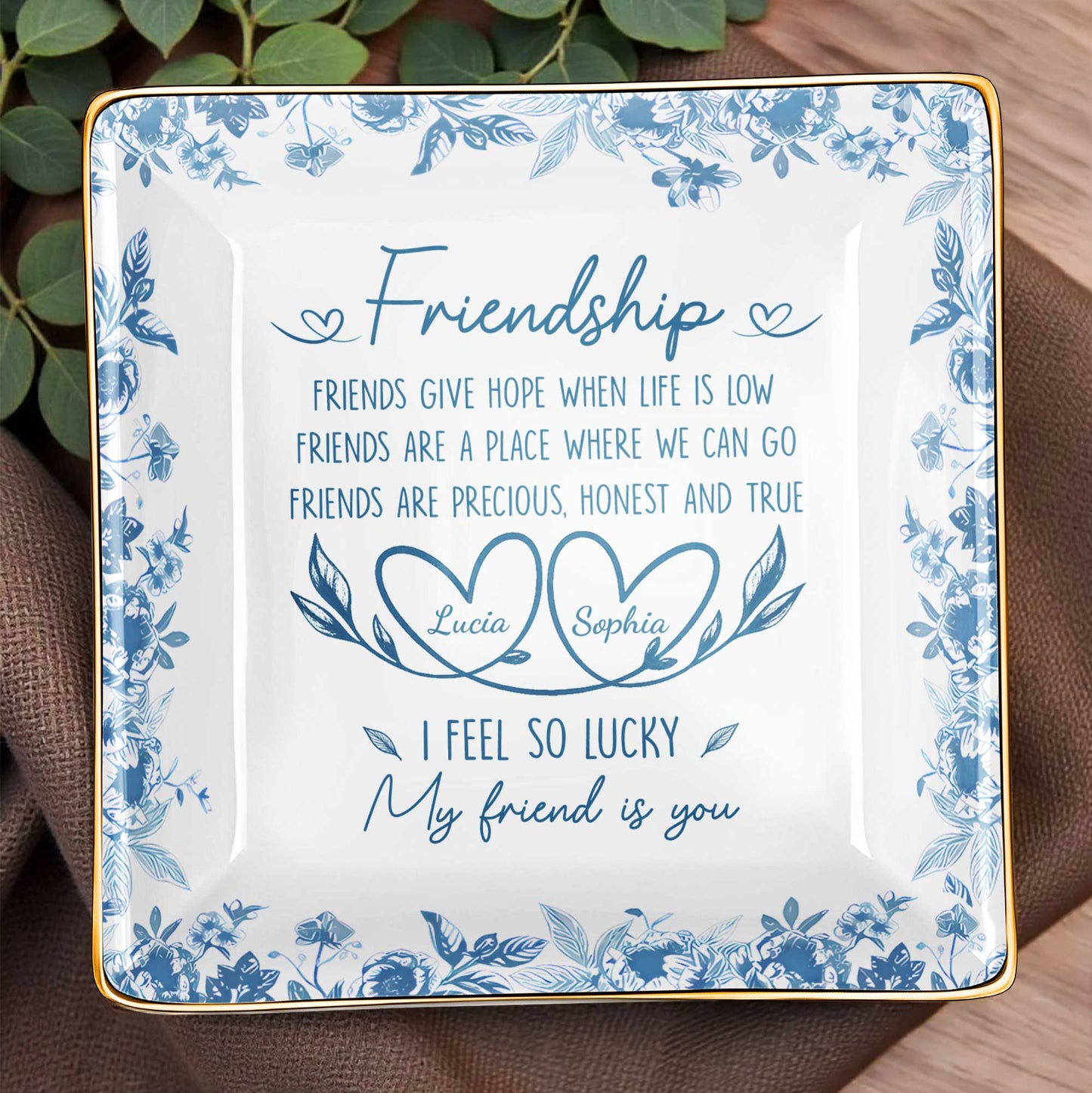 Friendship, Friends Give Hope, Flowers And Hearts