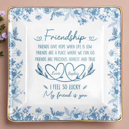 Friendship, Friends Give Hope, Flowers And Hearts