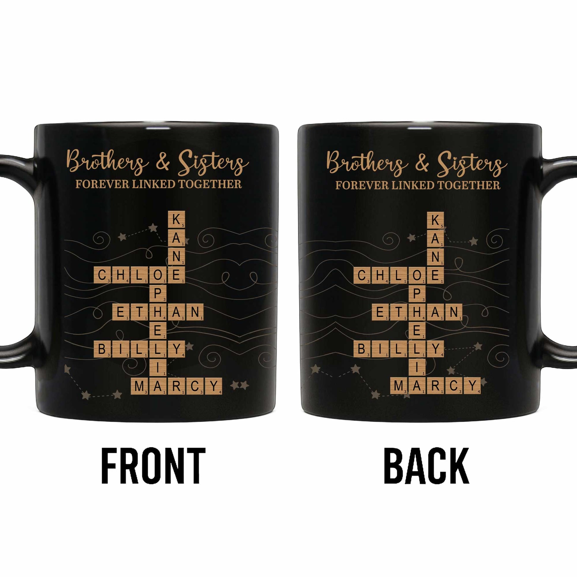 Brothers & Sisters Forever Linked Together With Scrabble Letters