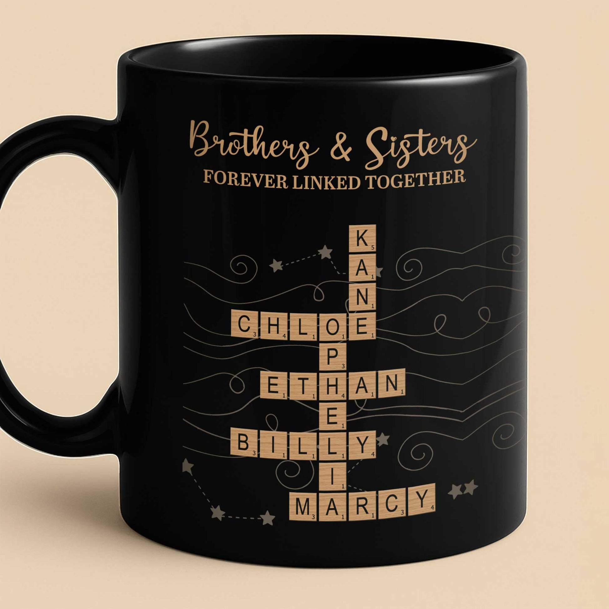Brothers & Sisters Forever Linked Together With Scrabble Letters
