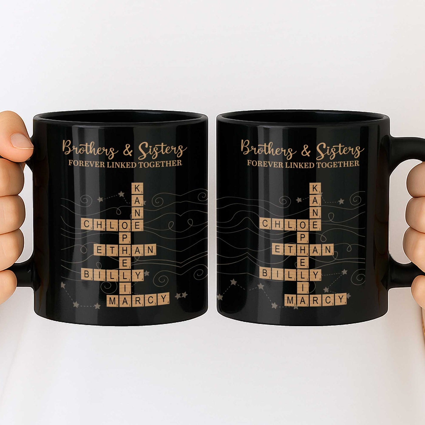 Brothers & Sisters Forever Linked Together With Scrabble Letters
