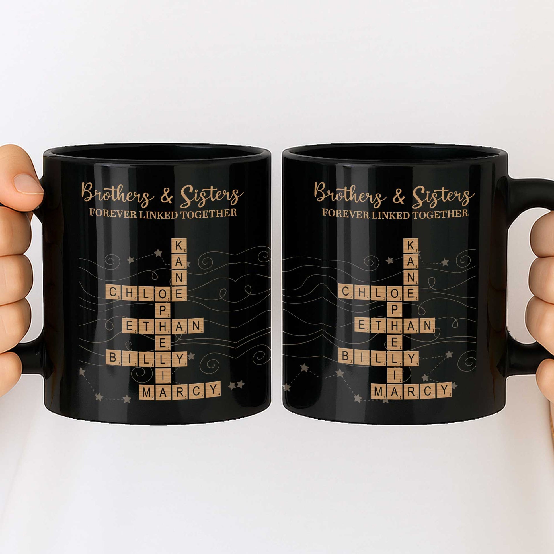 Brothers & Sisters Forever Linked Together With Scrabble Letters