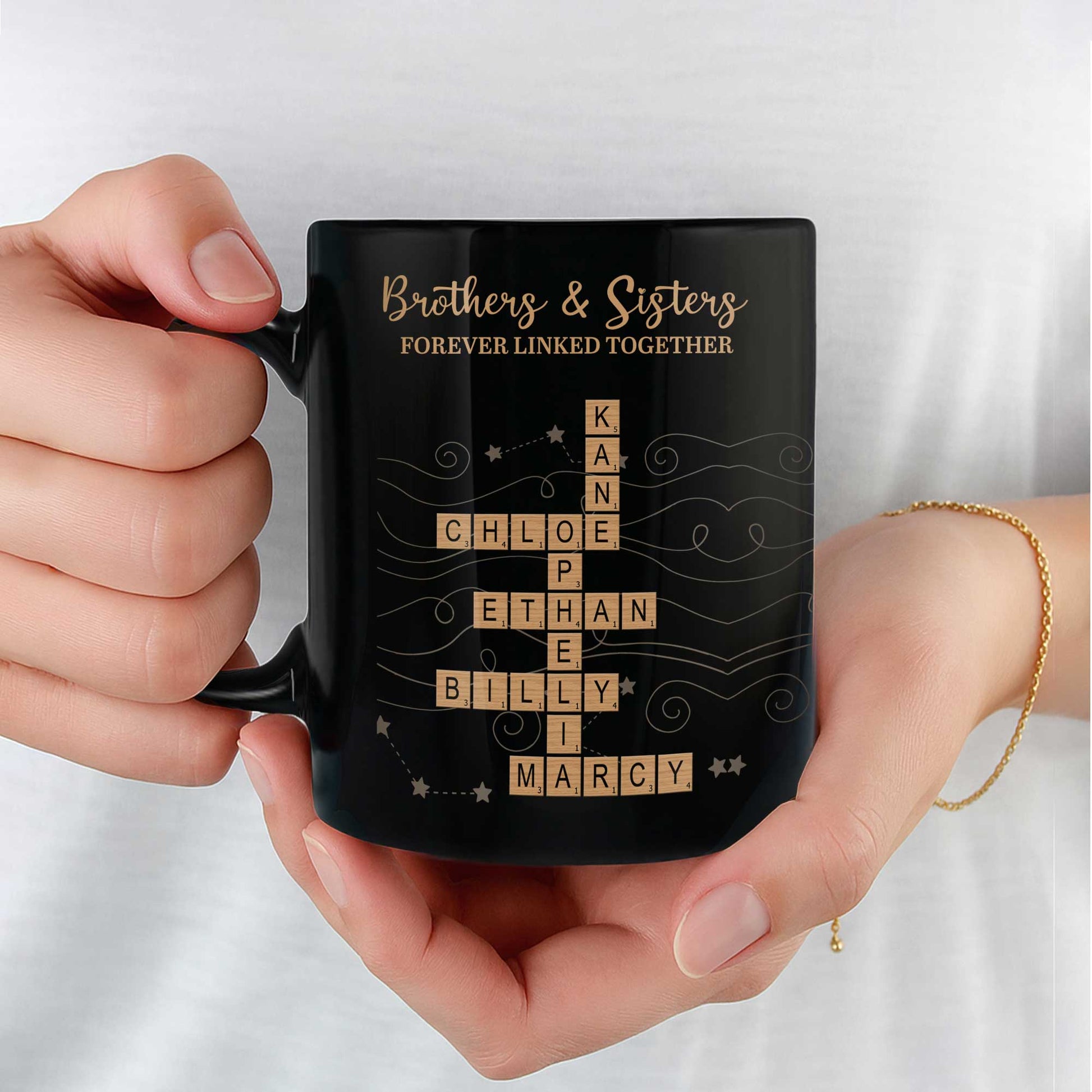 Brothers & Sisters Forever Linked Together With Scrabble Letters