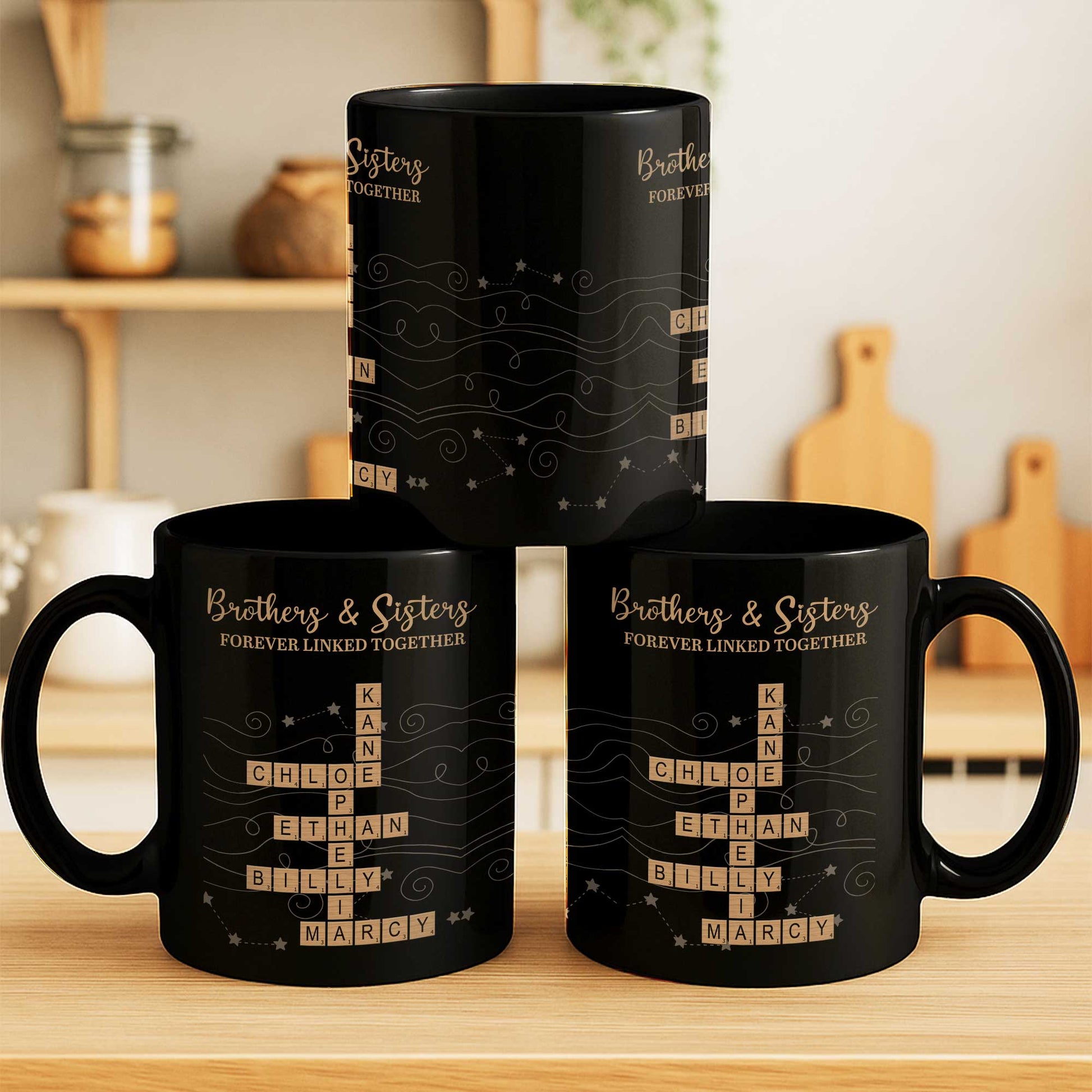 Brothers & Sisters Forever Linked Together With Scrabble Letters