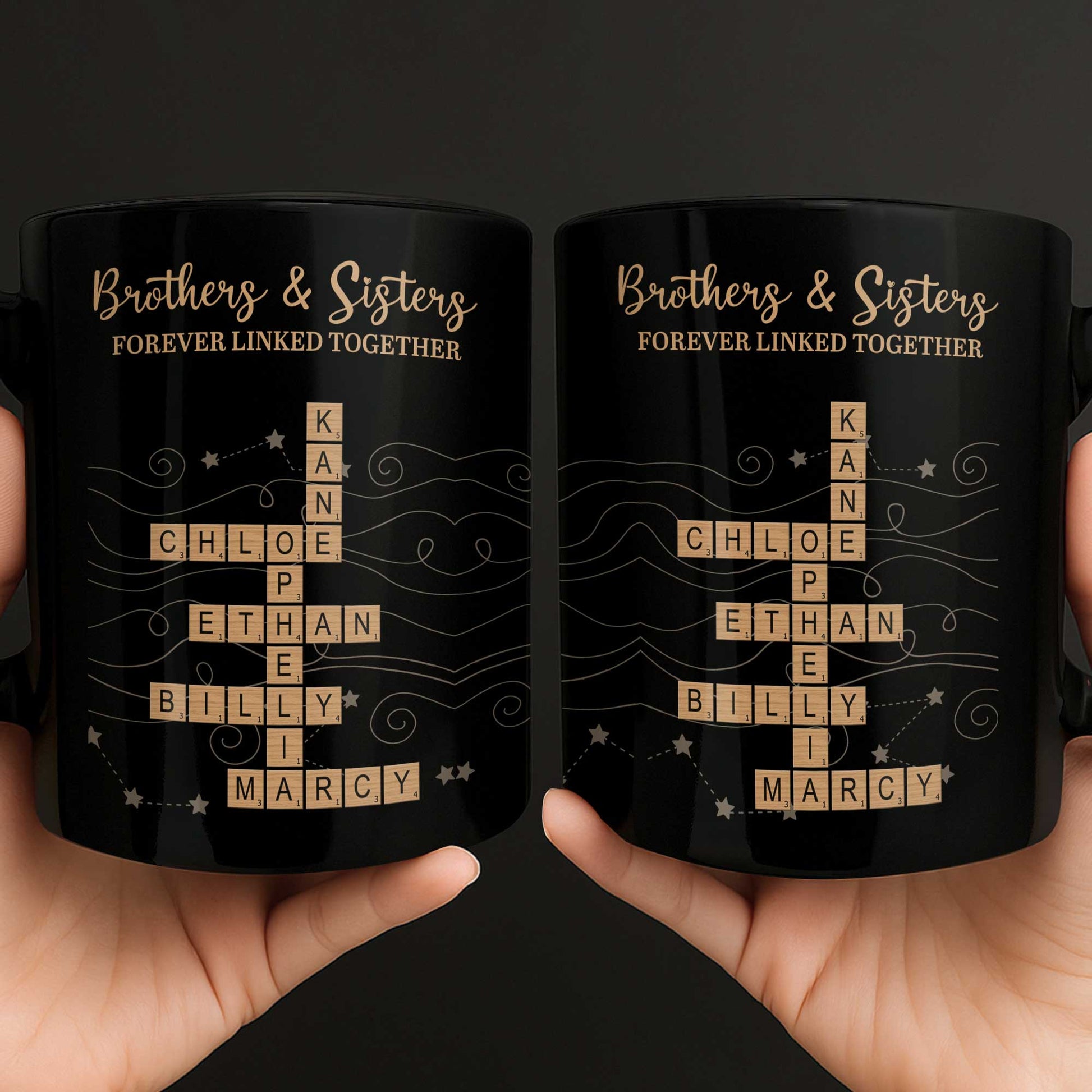Brothers & Sisters Forever Linked Together With Scrabble Letters