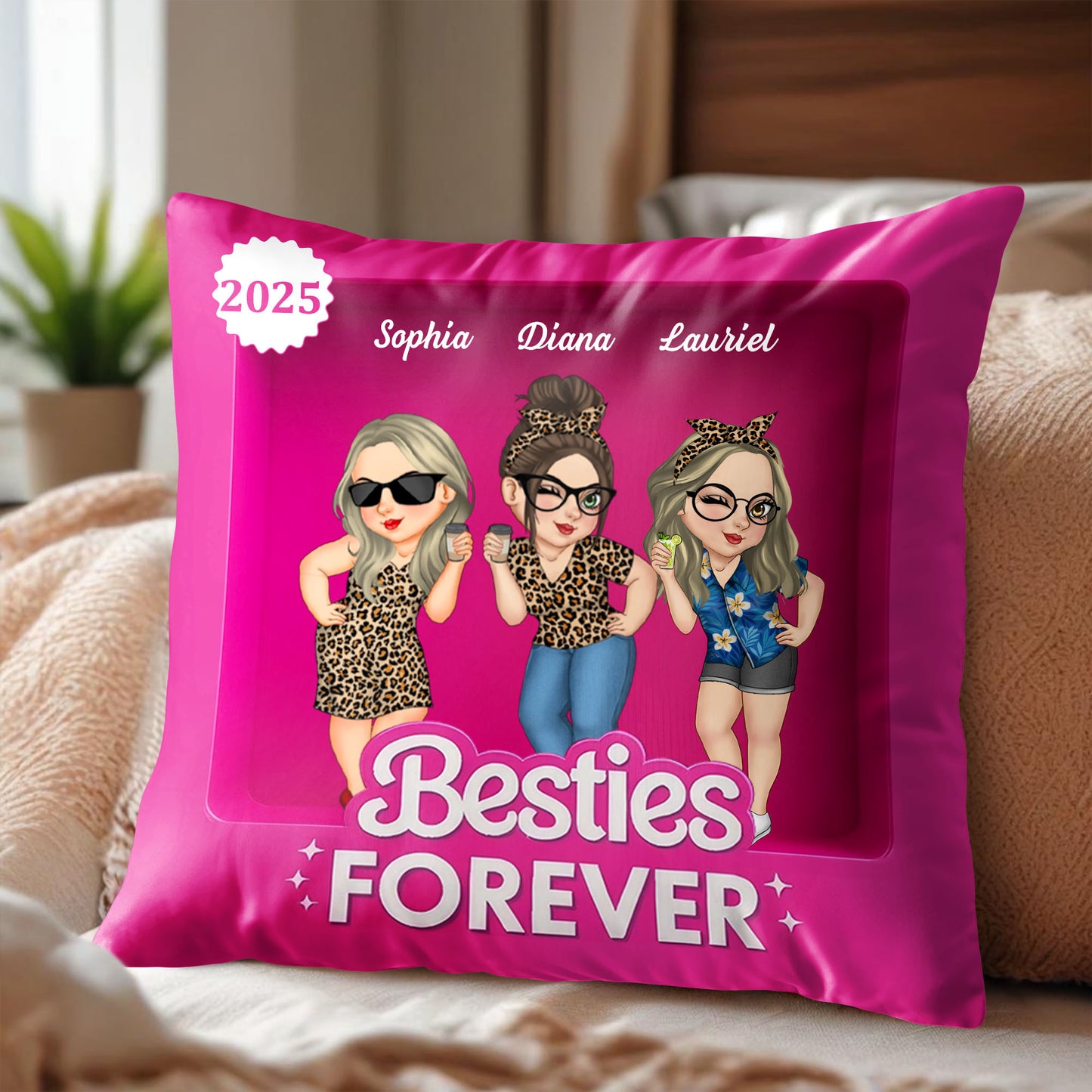 Besties Forever With Three Cartoon Girls