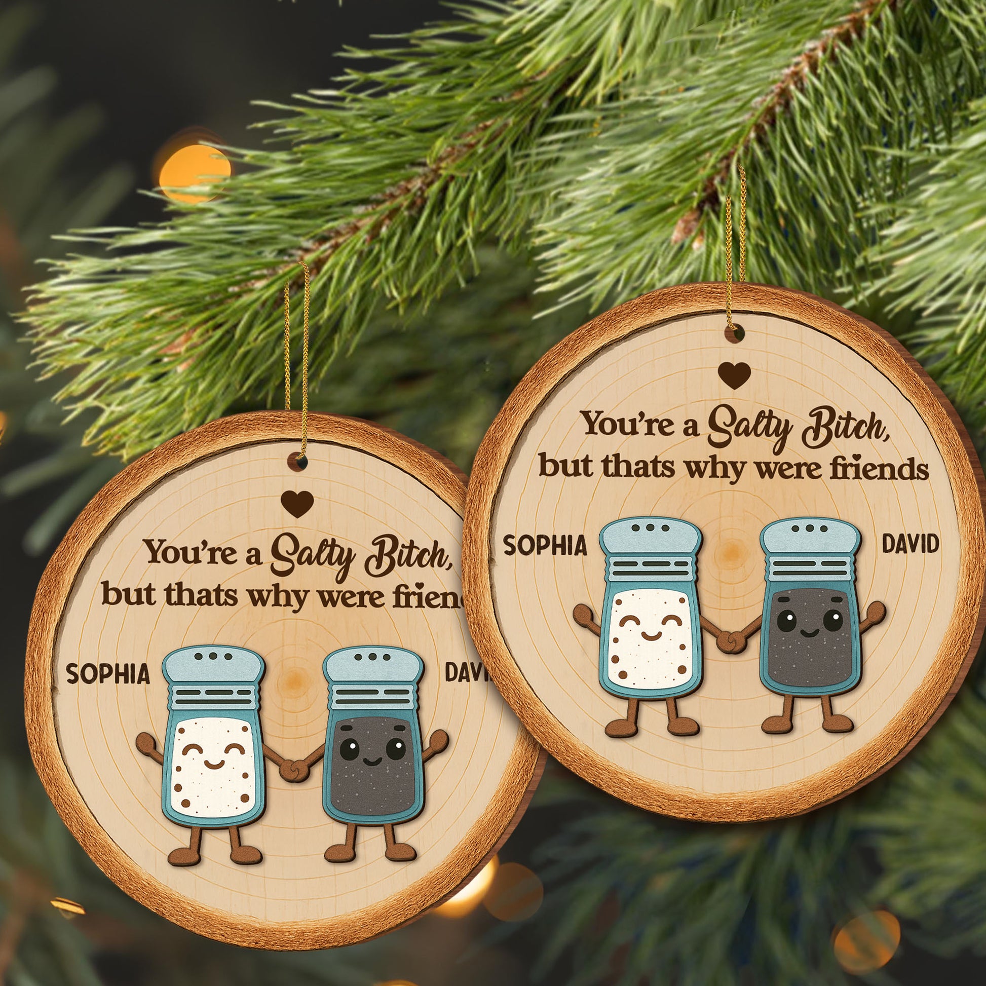 You're a Salty B*tch, Salt and Pepper Shaker Friendship Ornament