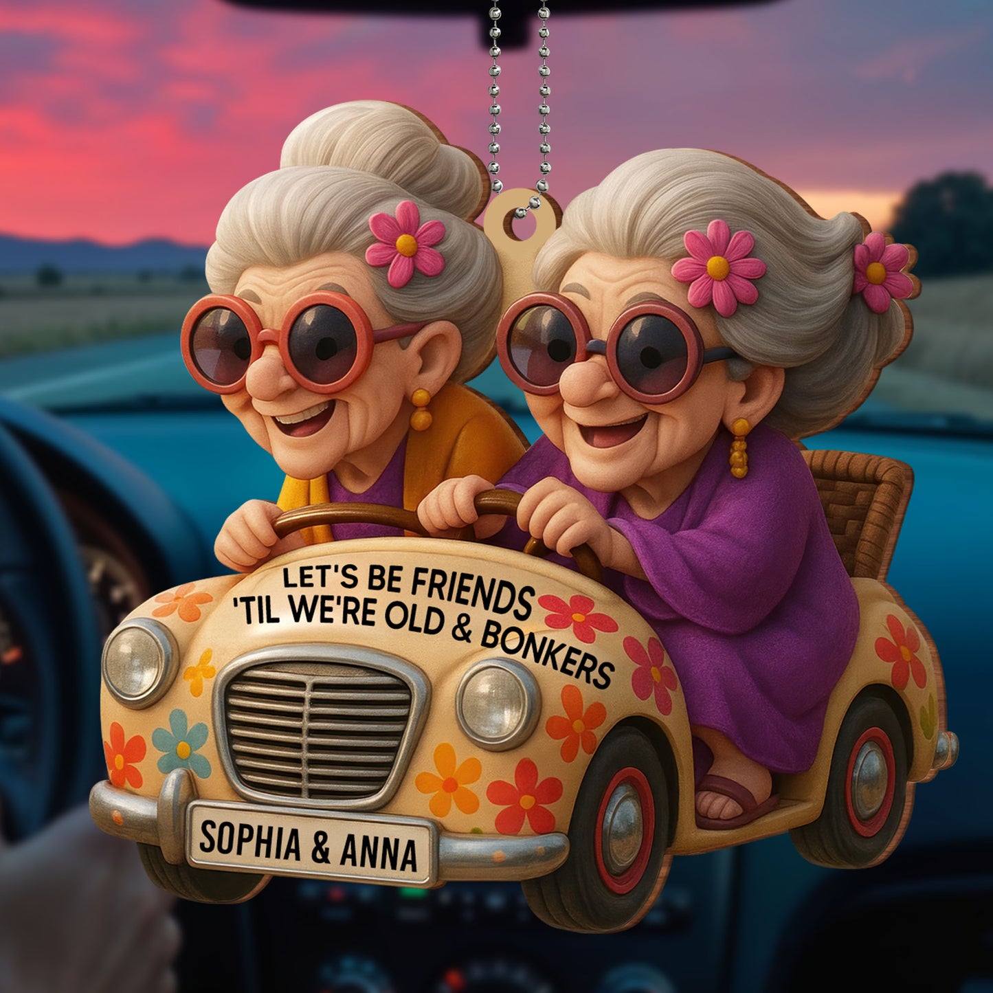 Let's Be Friends 'Til We're Old And Bonkers, Car and Flowers