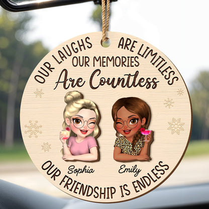Our Laughs Are Limitless, Cartoon Figures Ornament - Personalized Double Layer Wood Ornament - BST241_DWO
