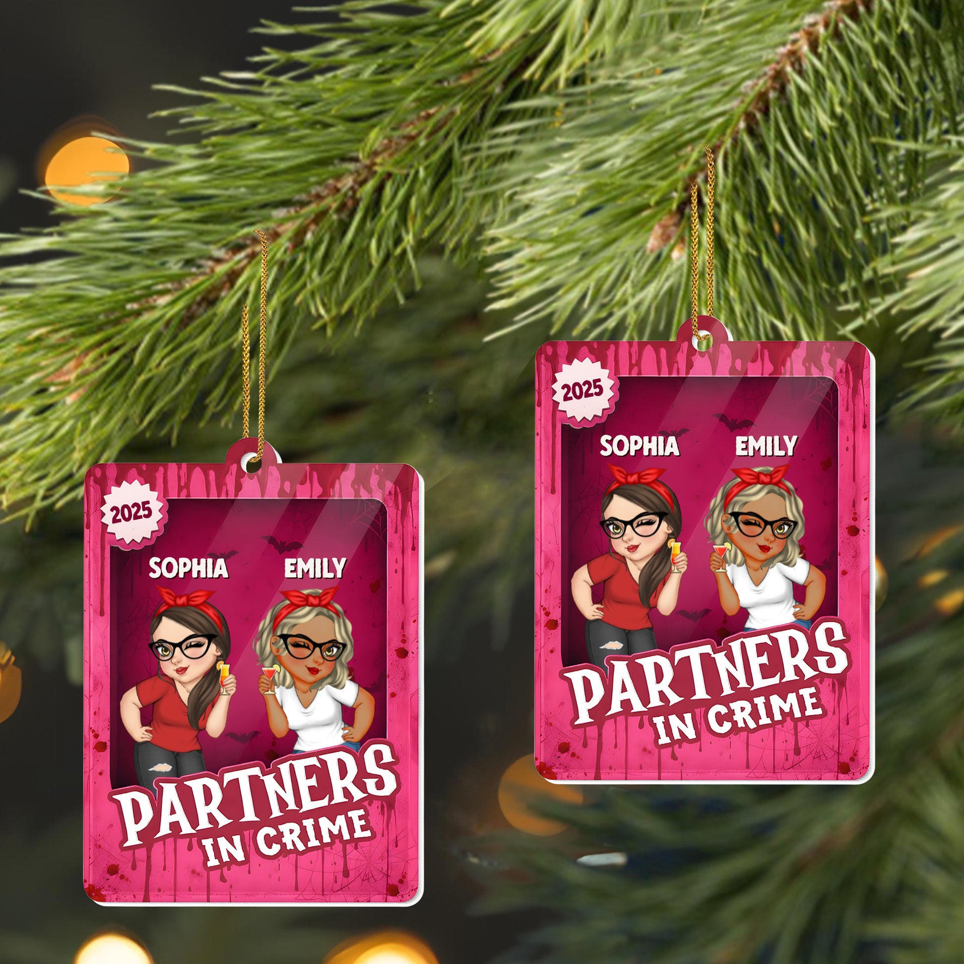 Partners In Crime, Cartoon Characters Badge Design