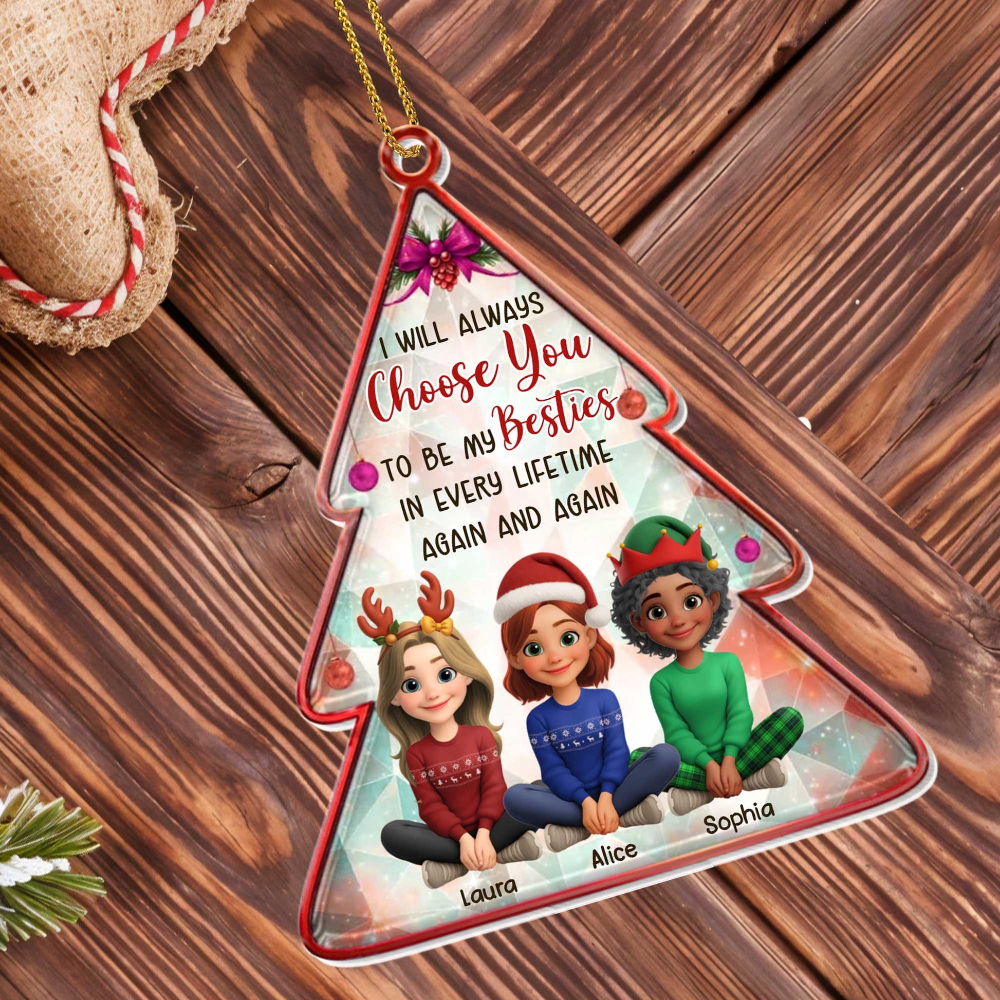 I Will Always Choose You To Be My Besties, Santa Hats, Reindeer Antlers