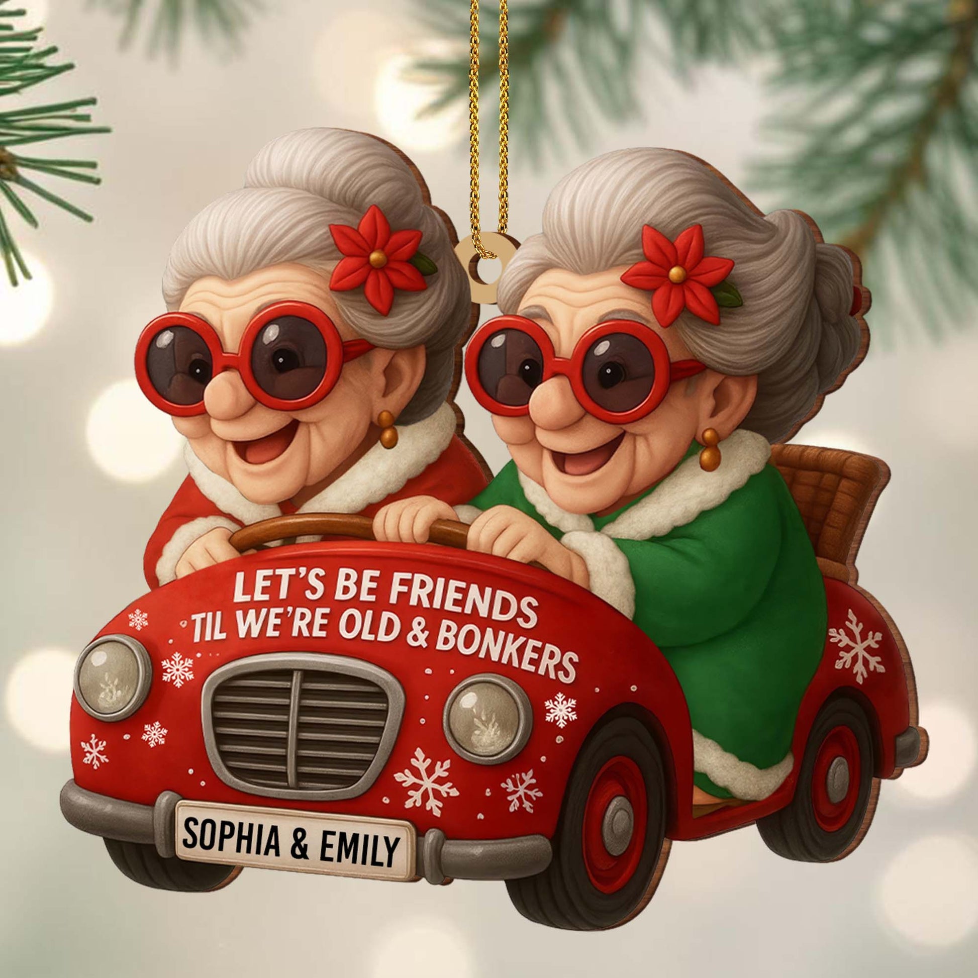 Let's Be Friends 'Til We're Old & Bonkers, Elderly Women In Red Car