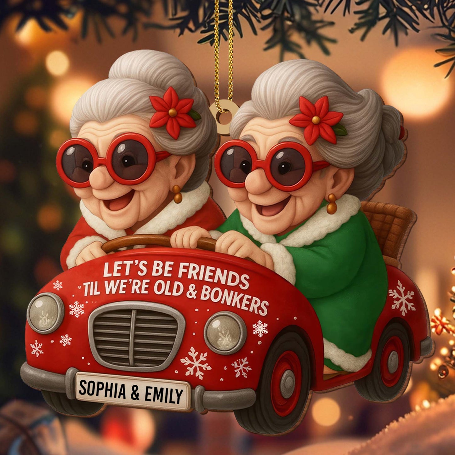 Let's Be Friends 'Til We're Old & Bonkers, Elderly Women In Red Car