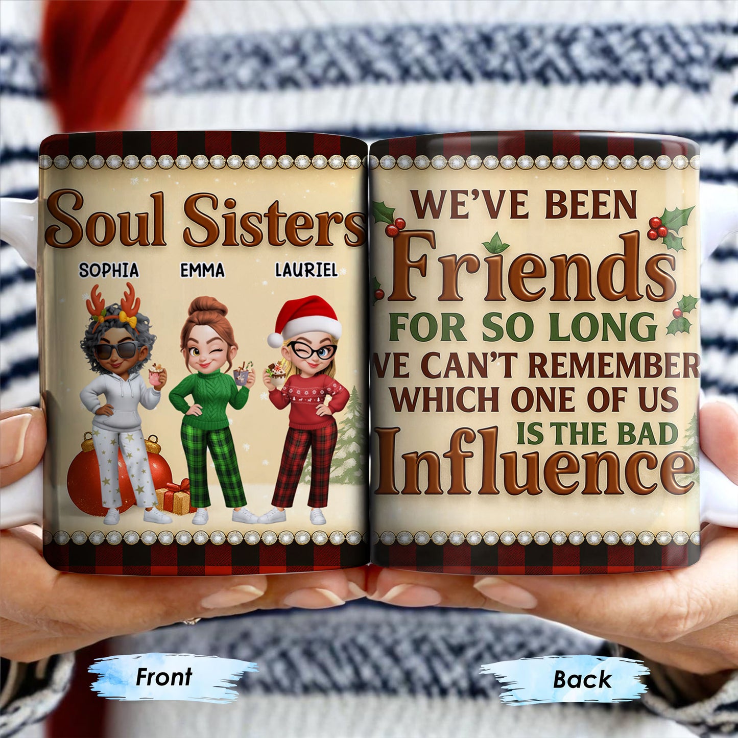 We've Been Friends For So Long, Holly Berries, Plaid Mug - Personalized Custom Coffee Mug - BST368_MG