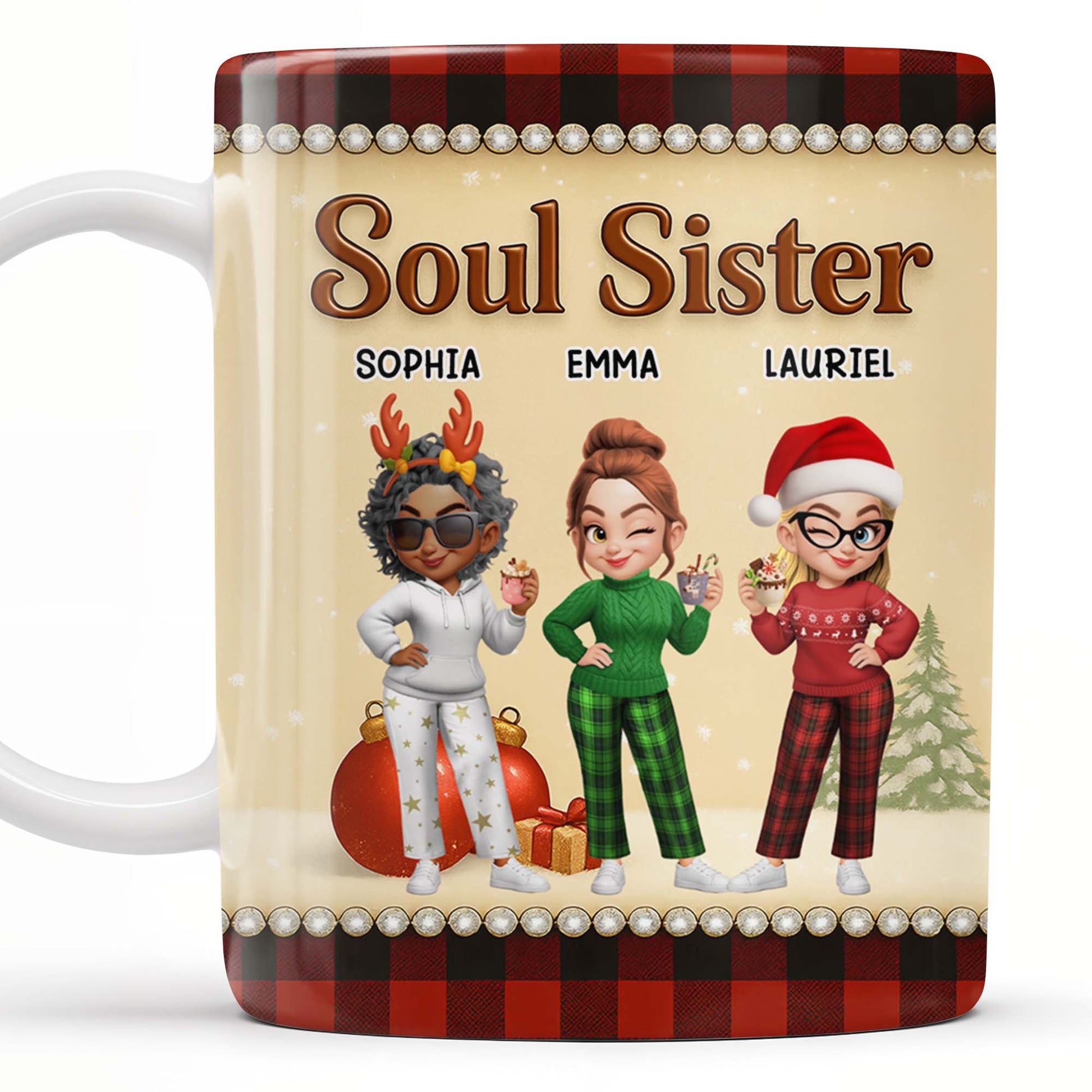 We've Been Friends For So Long, Holly Berries, Plaid Mug