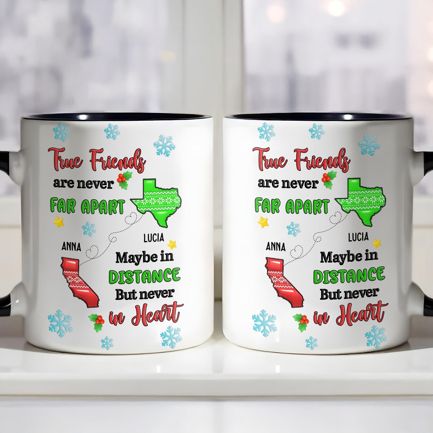 True Friends Are Never Far Apart, Custom Personalized Mug