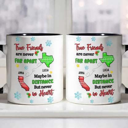 True Friends Are Never Far Apart, Custom Personalized Mug