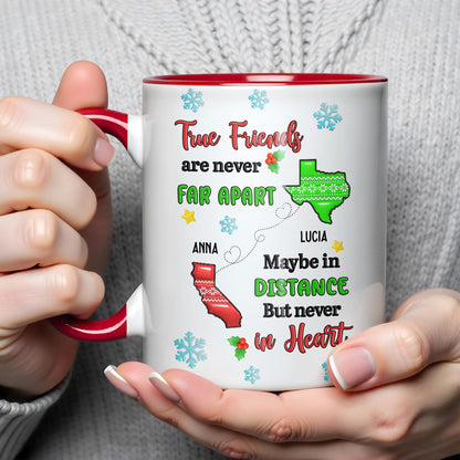 True Friends Are Never Far Apart, Custom Personalized Mug