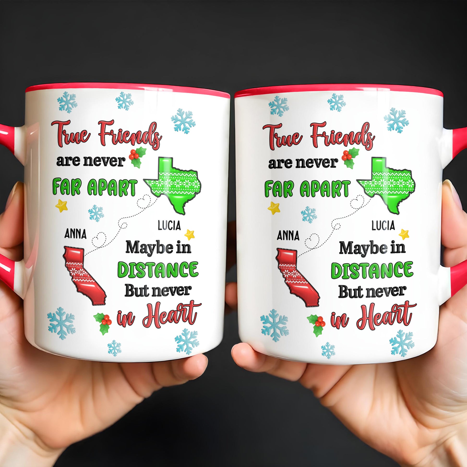 True Friends Are Never Far Apart, Custom Personalized Mug