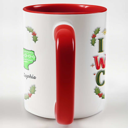 I Wish We Lived Closer Holly and Stars Mug - Personalized Custom Accent Mug - BST392_AMUG