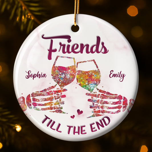 Friends Till The End With Wine Glasses And Hearts