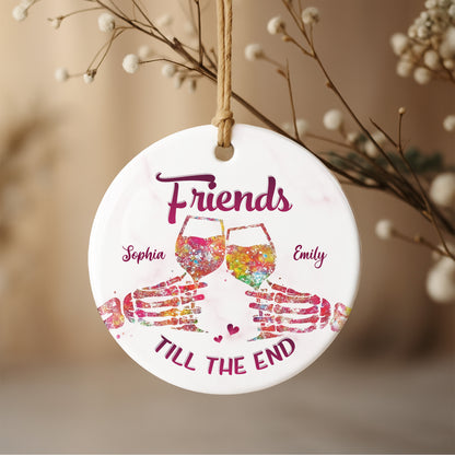Friends Till The End With Wine Glasses And Hearts