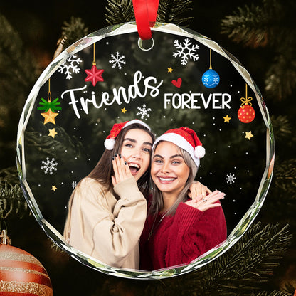 Besties Forever With Santa Hats And Christmas Decorations