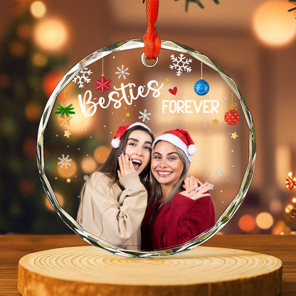 Besties Forever With Santa Hats And Christmas Decorations