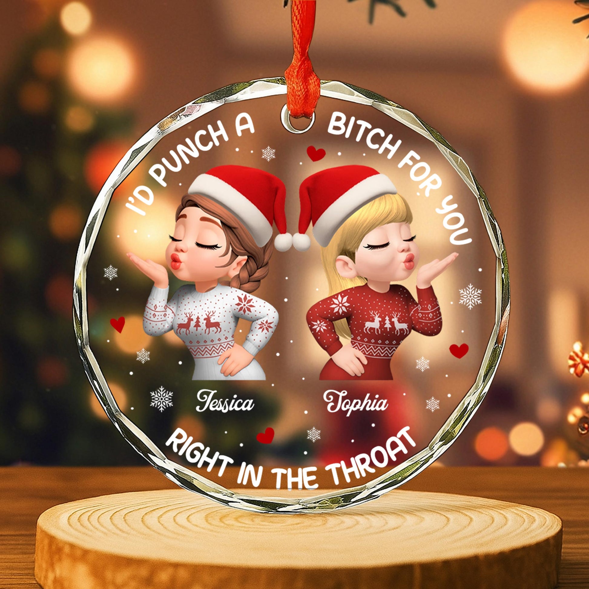 I'd Punch A B***h For You, Festive Christmas Sweater Design