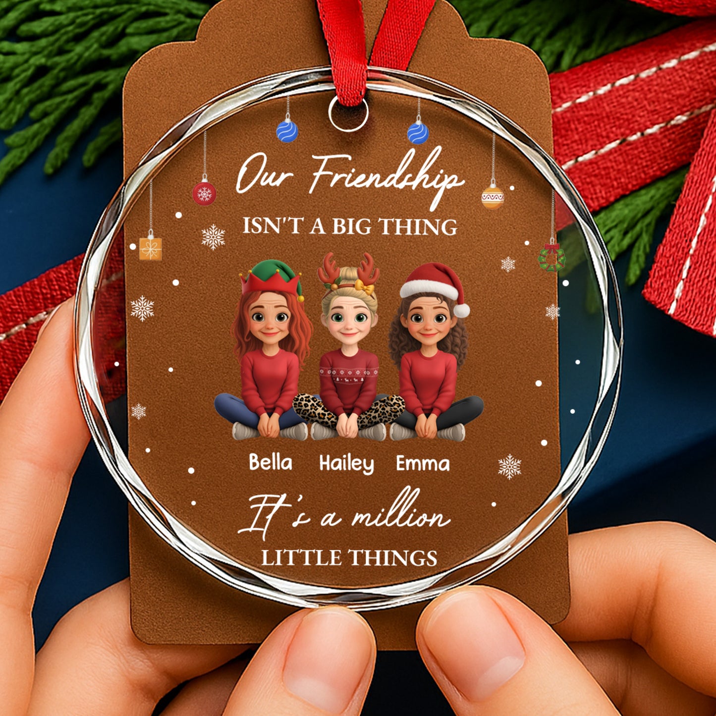 Our Friendship Isn't A Big Thing, Friends Together - Personalized Custom Circle Glass Ornament - BST415_CGOR