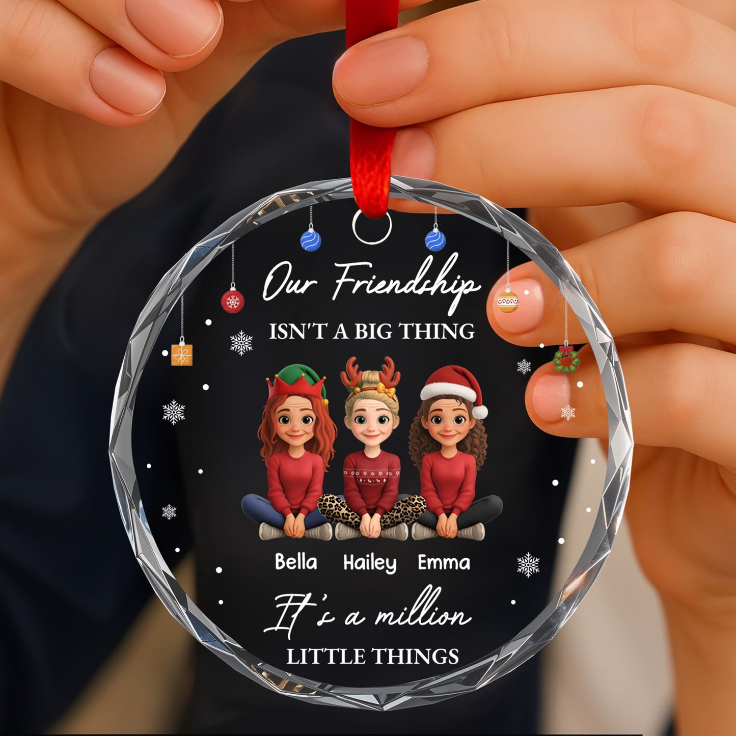 Our Friendship Isn't A Big Thing, Friends Together - Personalized Custom Circle Glass Ornament - BST415_CGOR