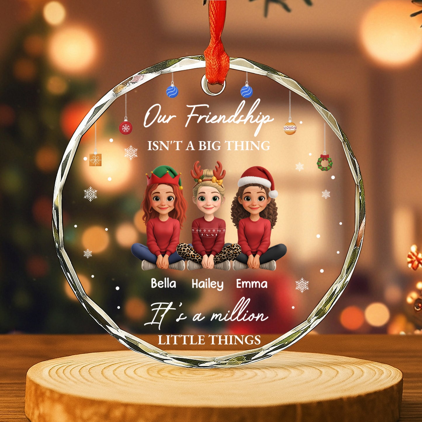 Our Friendship Isn't A Big Thing, Friends Together - Personalized Custom Circle Glass Ornament - BST415_CGOR
