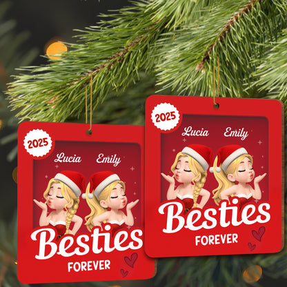Besties Forever With Santa Hats