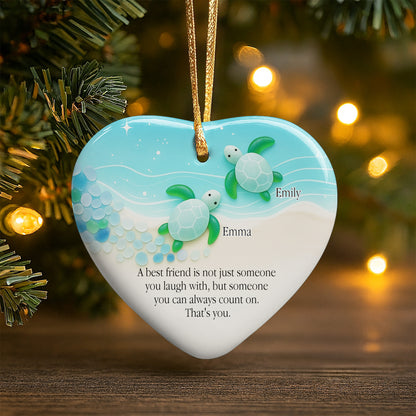 Thank You For Being Such Great Neighbors, Houses And Snowflakes - Personalized Custom Ceramic Ornament With Heart Shape - BST419_HCE