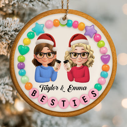 Besties With Santa Hats And Coffee Cups