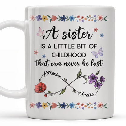 A Sister Is A Little Bit Of Childhood With Flowers And Butterfly