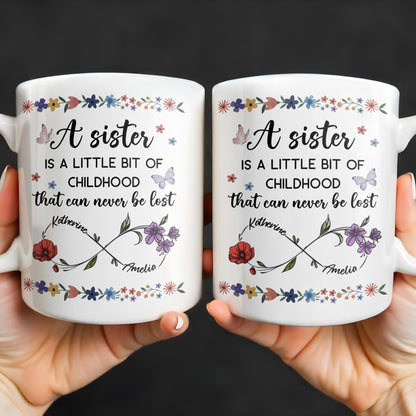 A Sister Is A Little Bit Of Childhood With Flowers And Butterfly