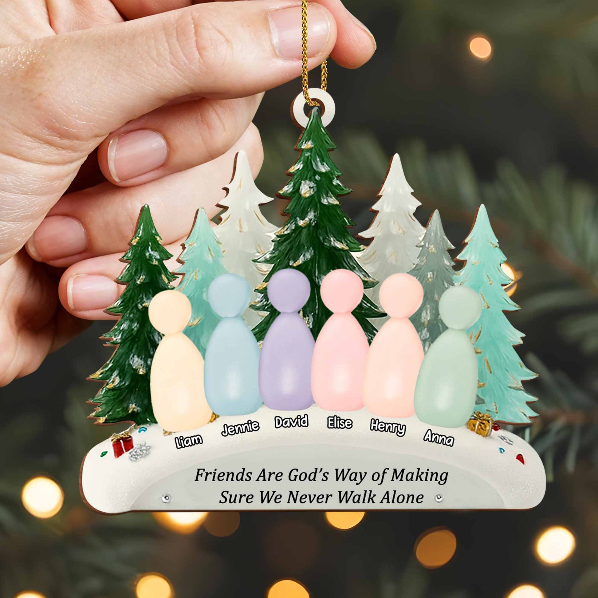 Friends Are God’s Way, Snowboard And Trees Ornament