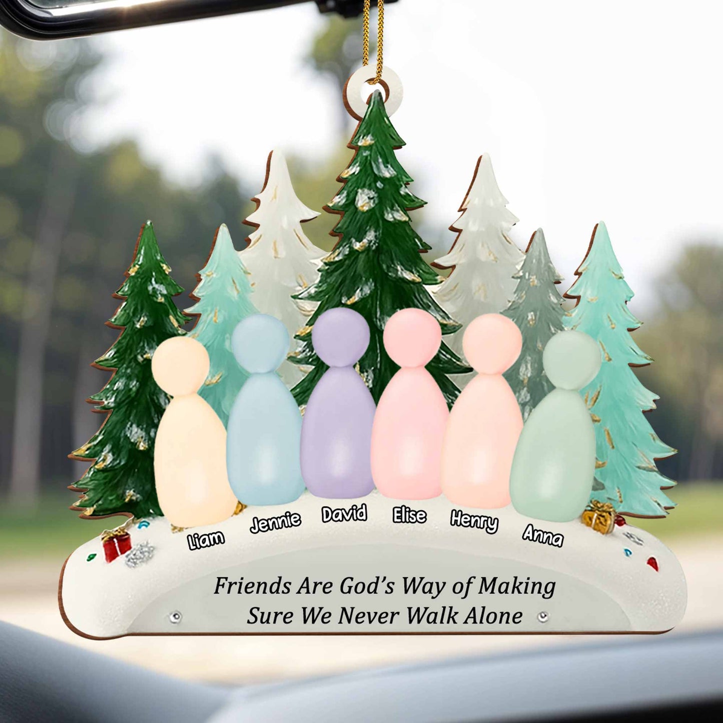 Friends Are God’s Way, Snowboard And Trees Ornament