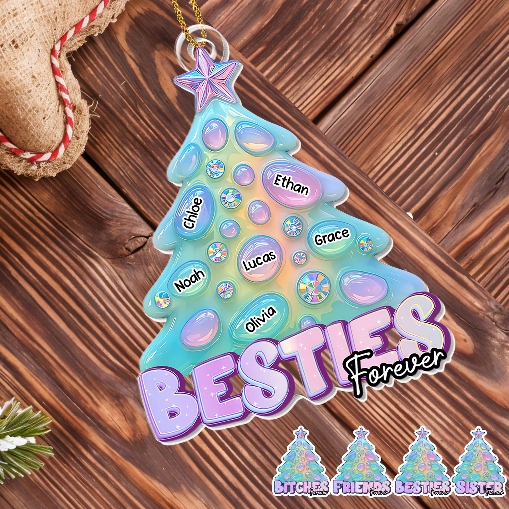 Besties Forever Christmas Tree Ornament