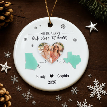 Miles Apart But Close At Heart With State Outlines And Heart