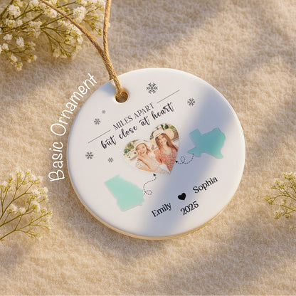 Miles Apart But Close At Heart With State Outlines And Heart