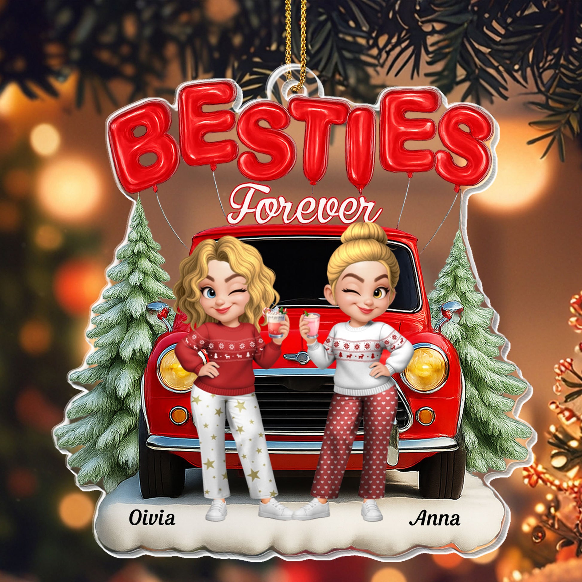 Besties Forever, Van And Pine Trees